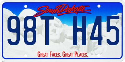 SD license plate 98TH45