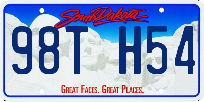 SD license plate 98TH54