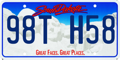 SD license plate 98TH58