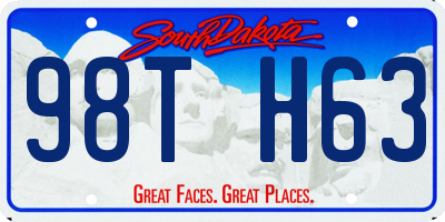 SD license plate 98TH63