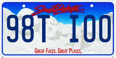 SD license plate 98TI00