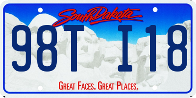 SD license plate 98TI18