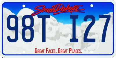 SD license plate 98TI27