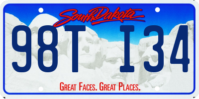 SD license plate 98TI34