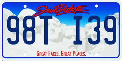SD license plate 98TI39