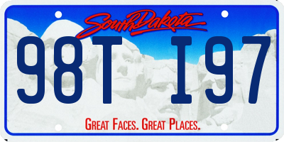 SD license plate 98TI97