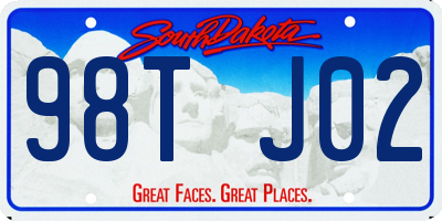 SD license plate 98TJ02