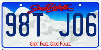 SD license plate 98TJ06