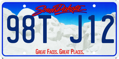 SD license plate 98TJ12