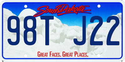 SD license plate 98TJ22
