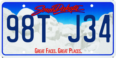 SD license plate 98TJ34