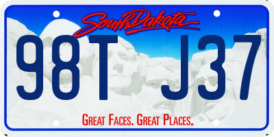 SD license plate 98TJ37