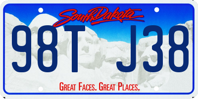 SD license plate 98TJ38