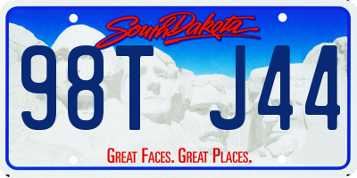 SD license plate 98TJ44