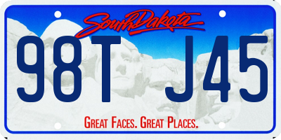 SD license plate 98TJ45