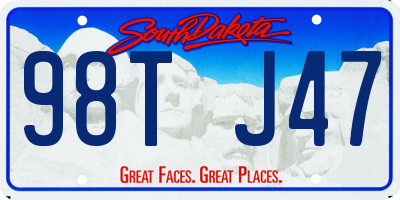 SD license plate 98TJ47