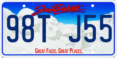 SD license plate 98TJ55