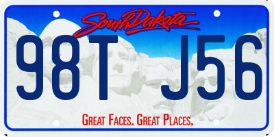 SD license plate 98TJ56