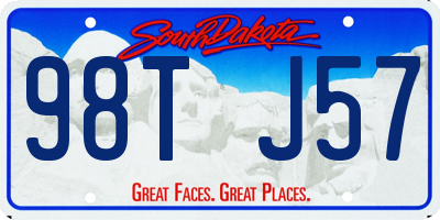 SD license plate 98TJ57