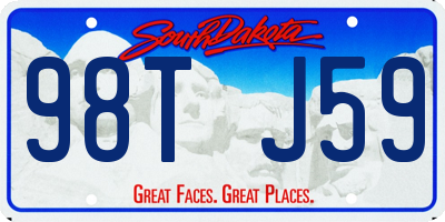 SD license plate 98TJ59