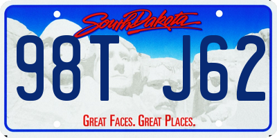 SD license plate 98TJ62