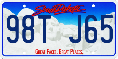 SD license plate 98TJ65