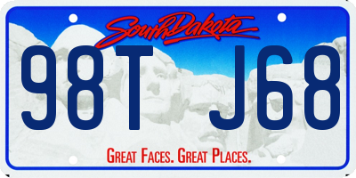 SD license plate 98TJ68