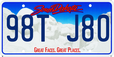 SD license plate 98TJ80