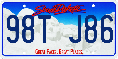 SD license plate 98TJ86