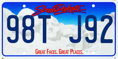 SD license plate 98TJ92