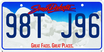 SD license plate 98TJ96