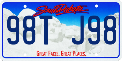 SD license plate 98TJ98