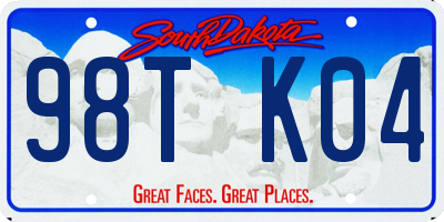 SD license plate 98TK04
