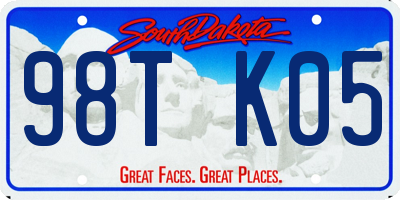 SD license plate 98TK05