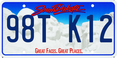 SD license plate 98TK12