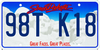 SD license plate 98TK18