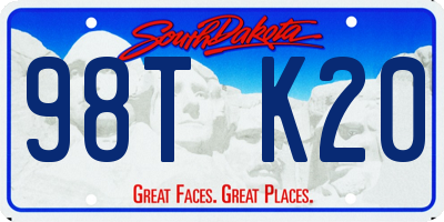 SD license plate 98TK20