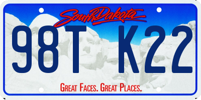 SD license plate 98TK22