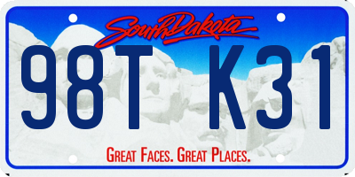 SD license plate 98TK31