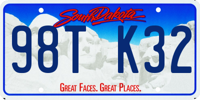 SD license plate 98TK32