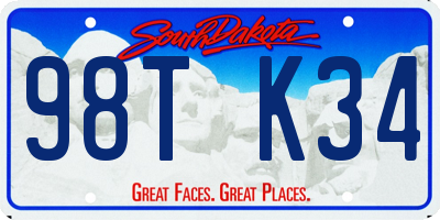 SD license plate 98TK34