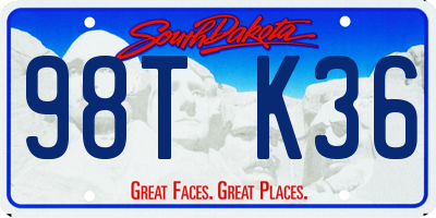 SD license plate 98TK36