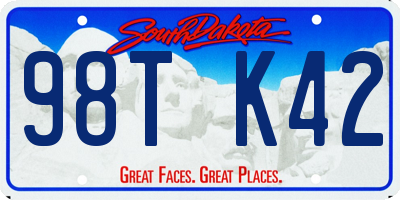 SD license plate 98TK42