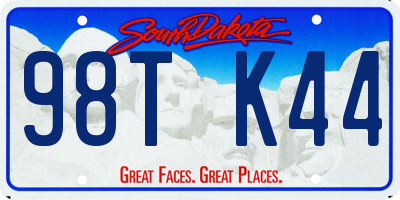 SD license plate 98TK44