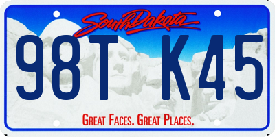 SD license plate 98TK45