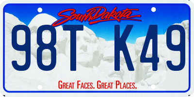 SD license plate 98TK49