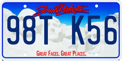 SD license plate 98TK56