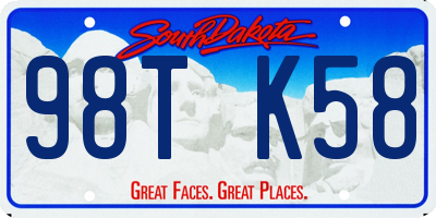 SD license plate 98TK58