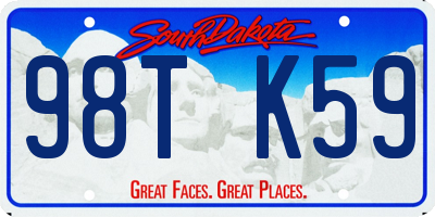 SD license plate 98TK59