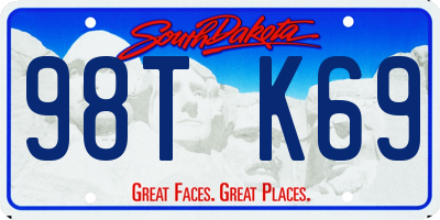 SD license plate 98TK69